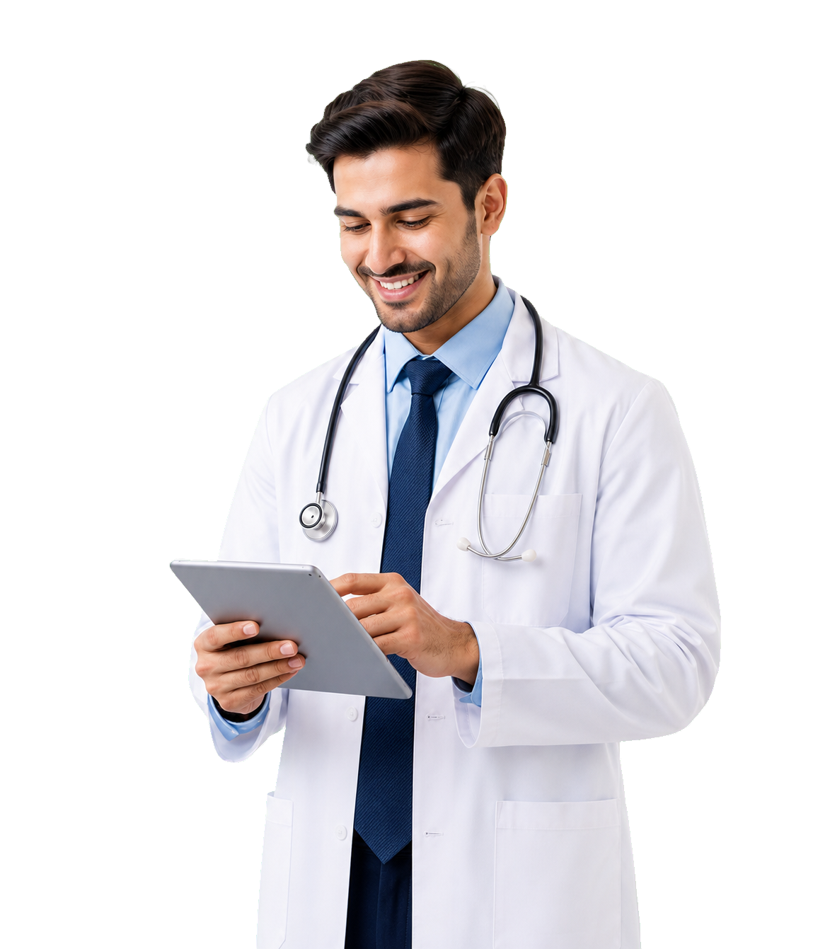 Doctor using MedZen on a tablet